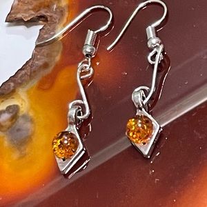 Sterling Amber earrings